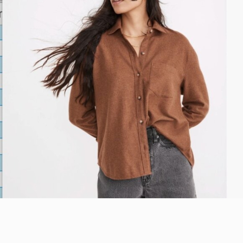 NWT Madewell Brown Button-Up Top